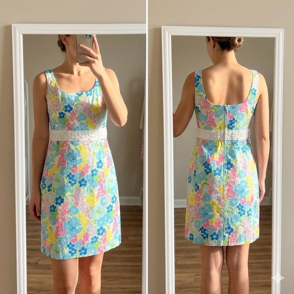 Lilly Pulitzer Dresses & Skirts - LILLY PULITZER Serena Dress Size 6 Spring Fling Floral Sleeveless Beaded Women's